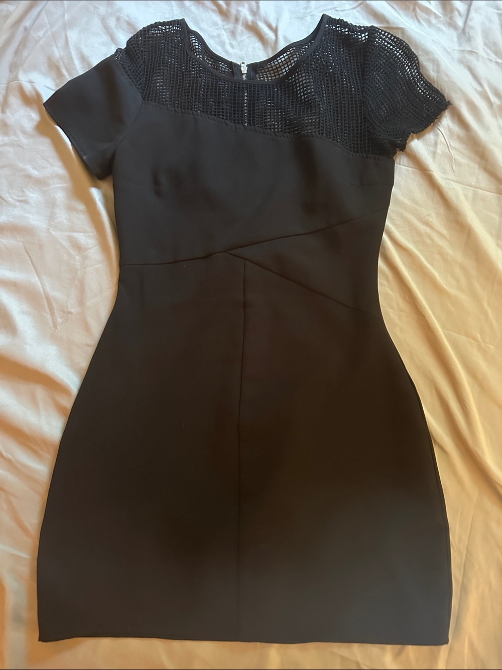 Black Short-Sleeve Mesh top dress